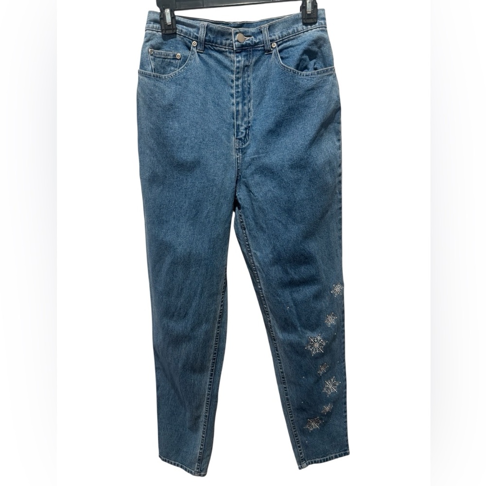 QUACKER FACTORY Women’s Embroidered Snowflake Jeans